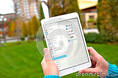 Global email services on Ipad Editorial Stock Photo