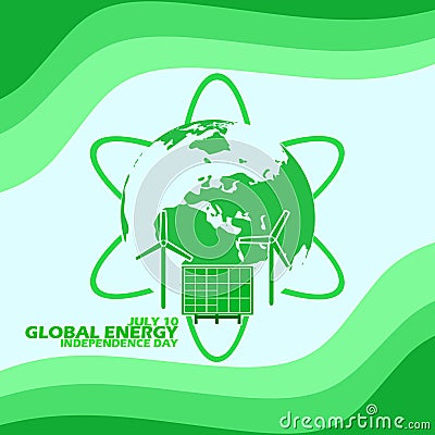 Global Energy Independence Day on July 10 Vector Illustration