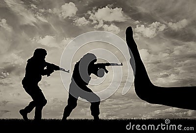 Global fight against terrorism concept Stock Photo