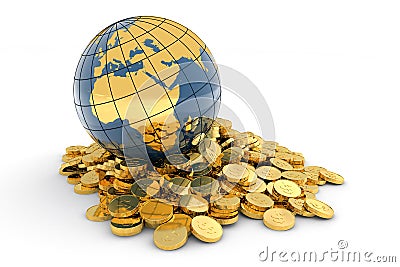 Global finance concept (Europe) Stock Photo