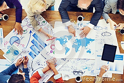 Global Financial Business Meeting and Planning Stock Photo