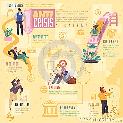 Global financial crisis infographics Vector Illustration