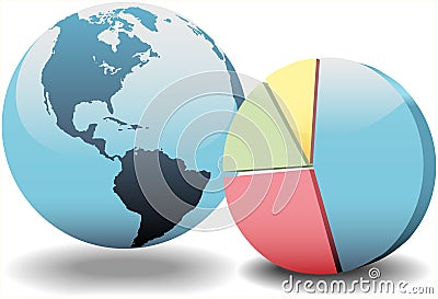 Global financial economy pie chart world Stock Photo