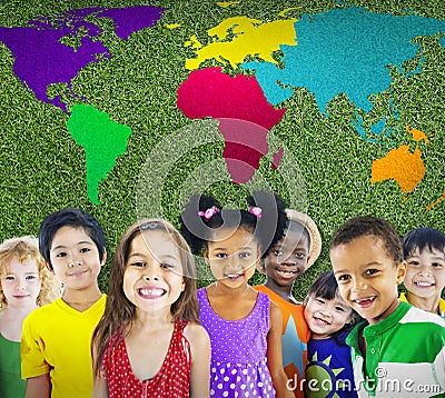 Global Globalization World Map Environmental Concservation Conce Stock Photo