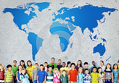 Global Globalization World Map Environmental Concservation Conce Stock Photo