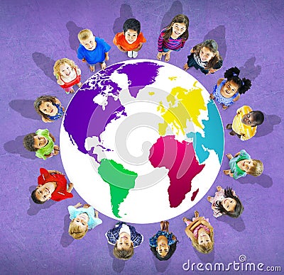 Global Globalization World Map Environmental Conservation Conce Stock Photo