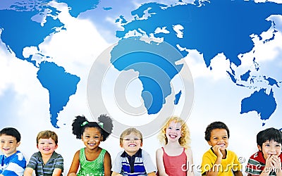 Global Globalization World Map Environmental Conservation Conce Stock Photo