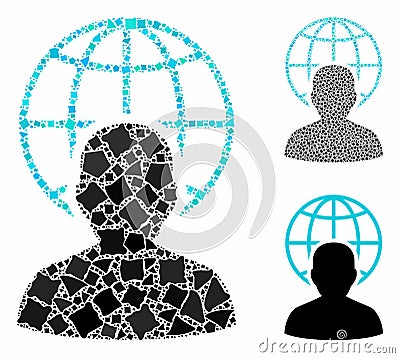 Global governor Composition Icon of Ragged Elements Stock Photo