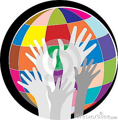 Global hands Vector Illustration