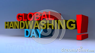 Global handwashing day on blue Stock Photo