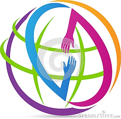 Global helping hands Vector Illustration