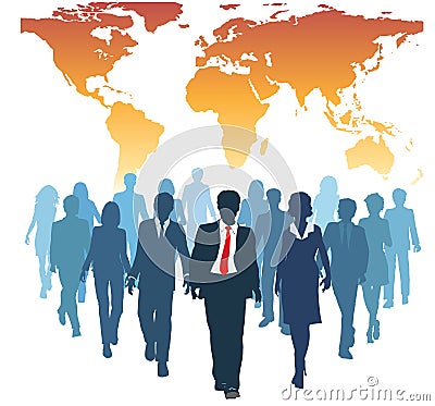 Global human resources business people work team Vector Illustration