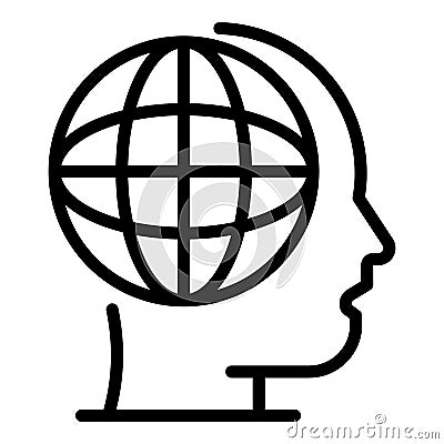 Global human skill icon, outline style Vector Illustration