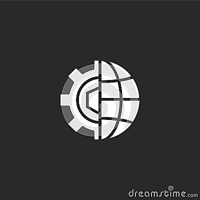 global icon. Filled global icon for website design and mobile, app development. global icon from filled manufacturing collection Vector Illustration