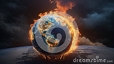 The Global Inferno: Earth's Climate on the Brink Stock Photo