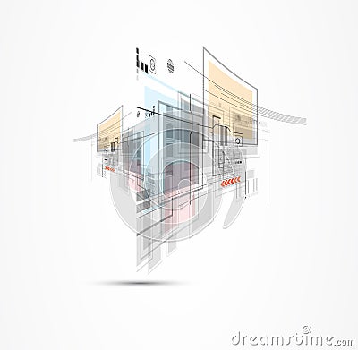 Global infinity computer technology concept business background Stock Photo