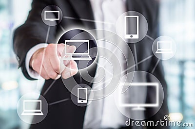 Global information technology, wireless online network. Stock Photo