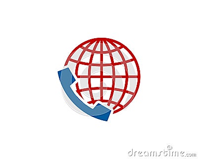 Global International Call Icon Logo Design Element Vector Illustration