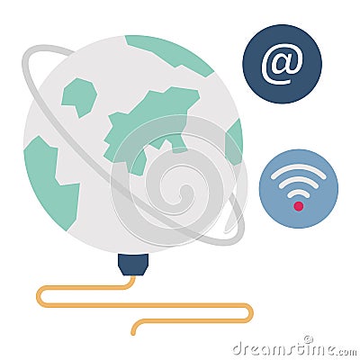 Global internet Flat Vector icon which can easily modify or edit Vector Illustration