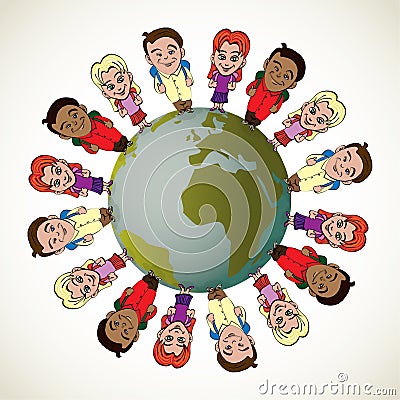 Global kids Cartoon Illustration