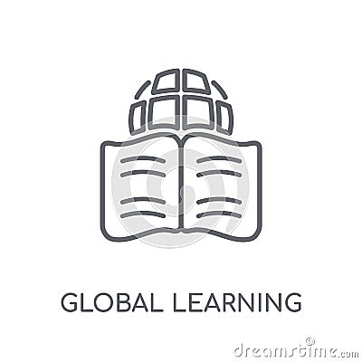 Global learning linear icon. Modern outline Global learning logo Vector Illustration