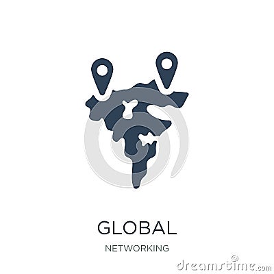 global localization icon in trendy design style. global localization icon isolated on white background. global localization vector Vector Illustration