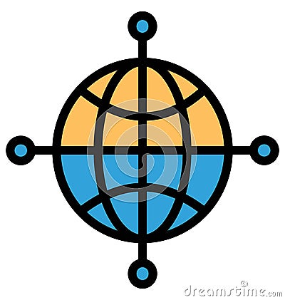 Global locations Isolated Vector icon which can easily modify or edit Vector Illustration