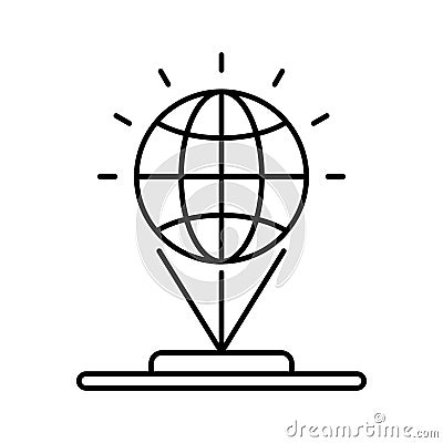 Global locations Line Style vector icon which can easily modify or edit Vector Illustration