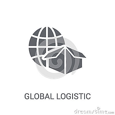 Global Logistic icon. Trendy Global Logistic logo concept on white background from Delivery and logistics collection Vector Illustration