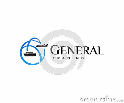 Global logistics industry logo design. Global trading vector design Vector Illustration