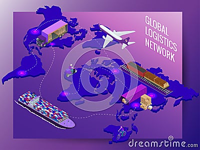 Global logistics network Vector Illustration