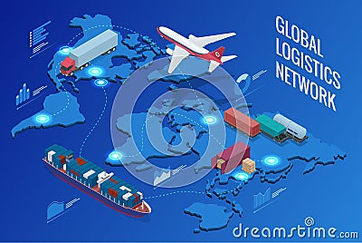 Global logistics network Vector Illustration