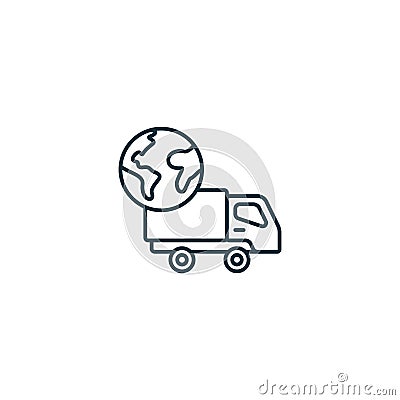 Global logistics outline icon. Monochrome simple sign from logistics collection. Global logistics icon for logo Vector Illustration