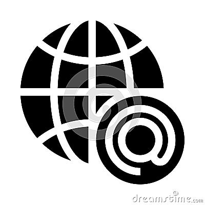 Global mail glyphs icon Stock Photo