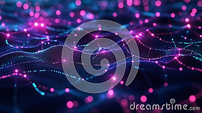 A global map with interconnected glowing nodes symbolizing onlin Stock Photo