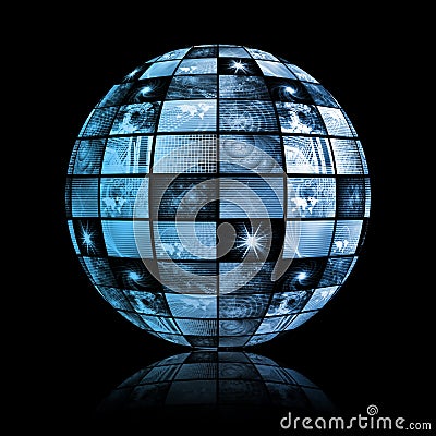 Global Media Technology World Sphere Stock Photo