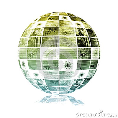 Global Media Technology World Sphere Stock Photo