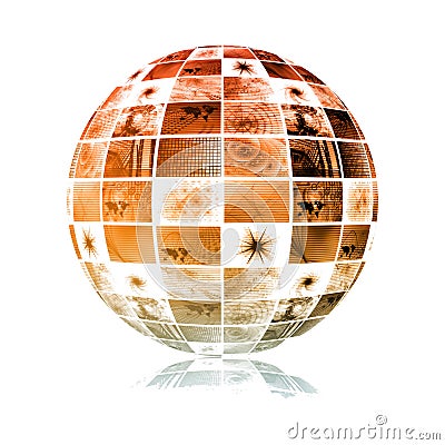 Global Media Technology World Sphere Stock Photo