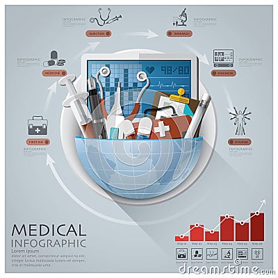 Global Medical And Health Infographic With Round Circle Diagram Vector Illustration