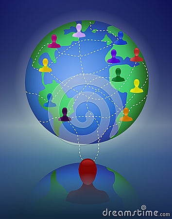 Global multilevel network marketing Vector Illustration