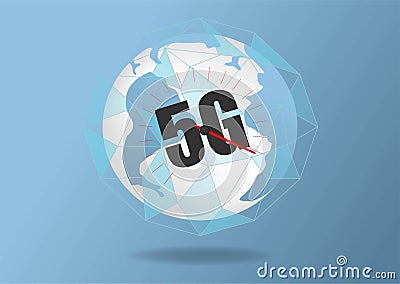 Global network connection 5G internet high speed rate. World point line worldwide information technology data exchange business. Stock Photo