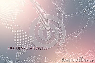 Global network connection. Network and big data exchange over planet earth in space. Global business. Vector Vector Illustration