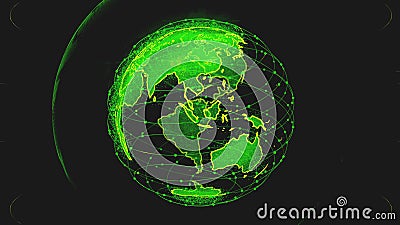 Global network network connection the world abstract 3D rendering satellites starlink. satellites create oneweb or Stock Photo