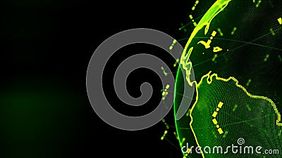 Global network network connection the world abstract 3D rendering satellites starlink. satellites create oneweb or Stock Photo