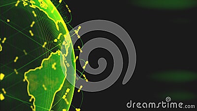 Global network network connection the world abstract 3D rendering satellites starlink. satellites create oneweb or Stock Photo