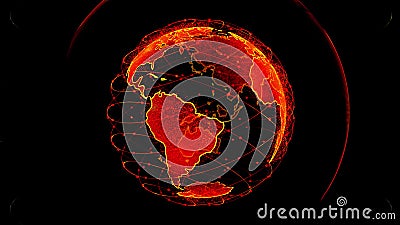 Global network network connection the world abstract 3D rendering satellites starlink. satellites create oneweb or Stock Photo