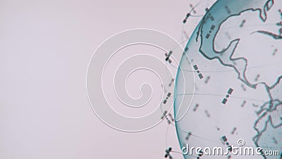 Global network network connection the world abstract 3D rendering satellites starlink. satellites create oneweb or Stock Photo