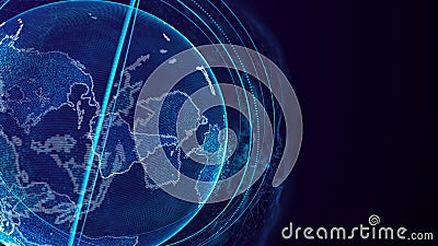 Global network connection. World map point. Representing the global. Network connection. 3D rendering Stock Photo