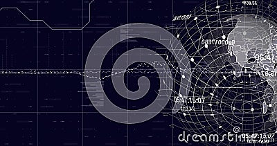 Global network connections and data points image over world map Stock Photo