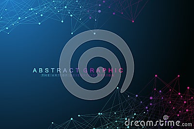 Global network connections with points and lines. Networking and Big Data visualization background. Futuristic global Vector Illustration